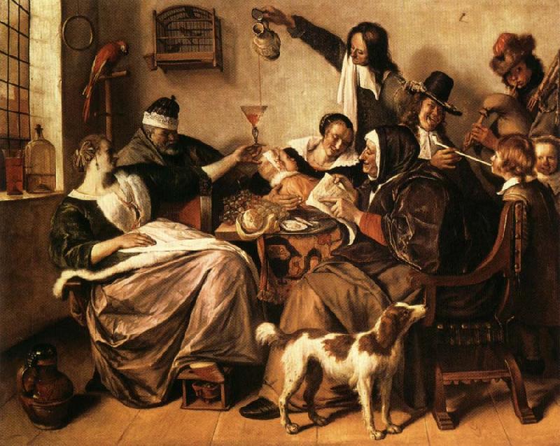 Jan Steen As the Old Sing.So Twitter the Young oil painting picture